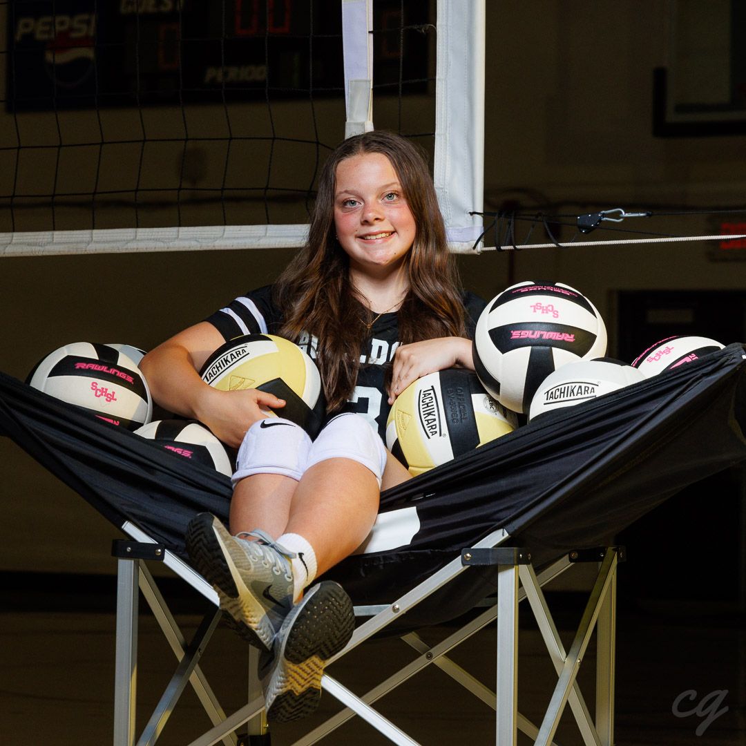 Volleyball player with bulldog