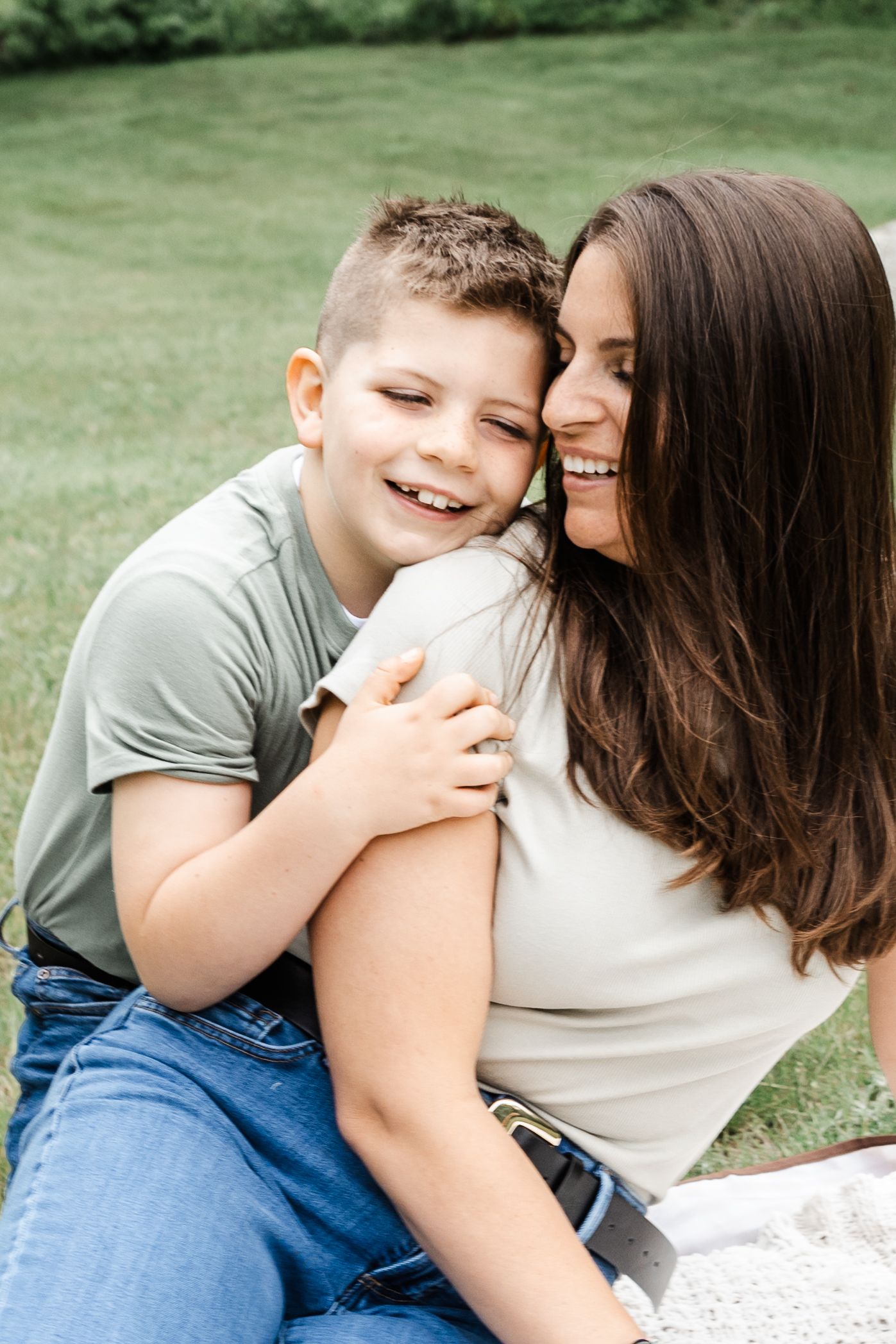 son and mom family photos snuggling candid