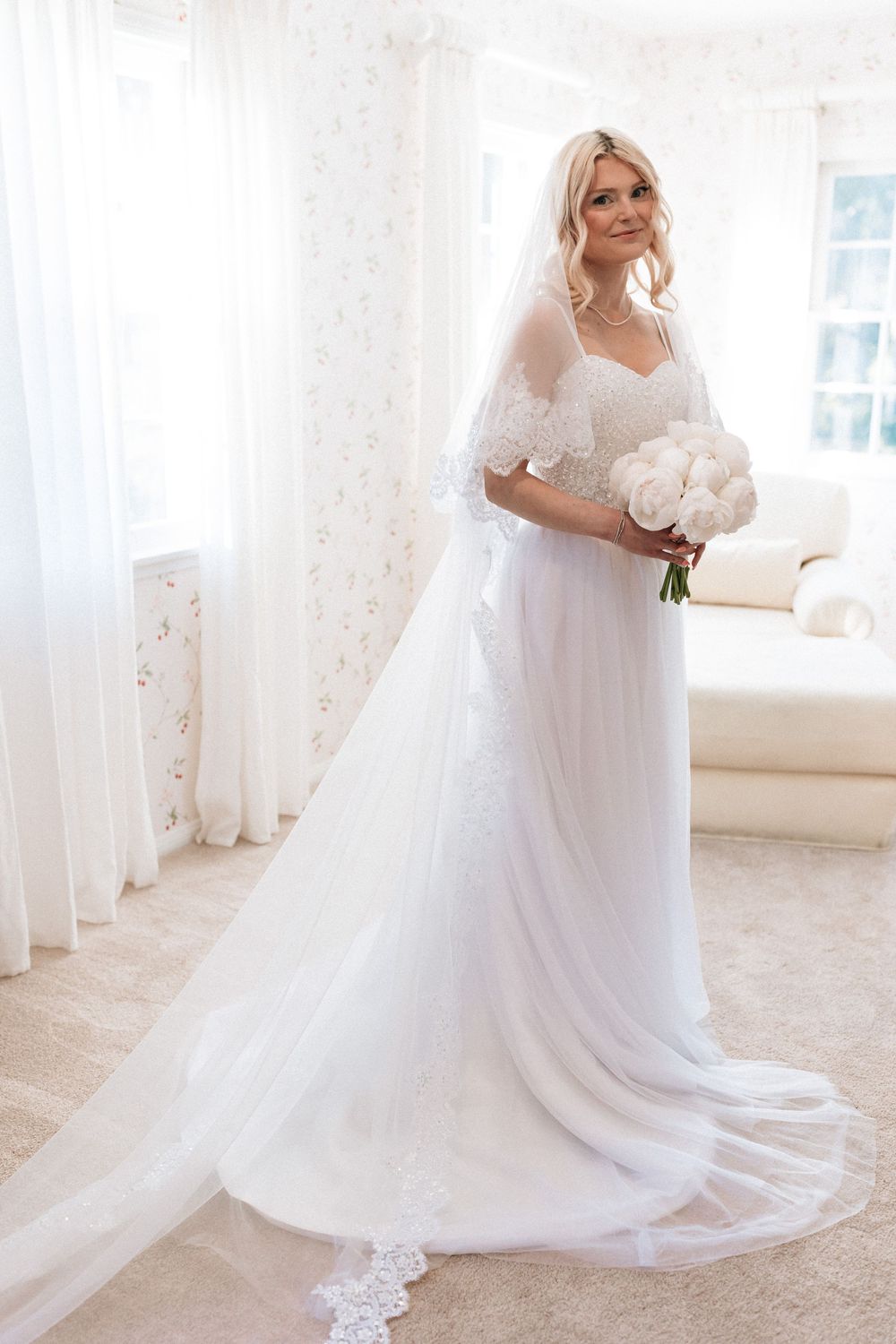 Unforced, cool-girl wedding portrait in Santa Barbara. True film imagery by a California to NC photographer