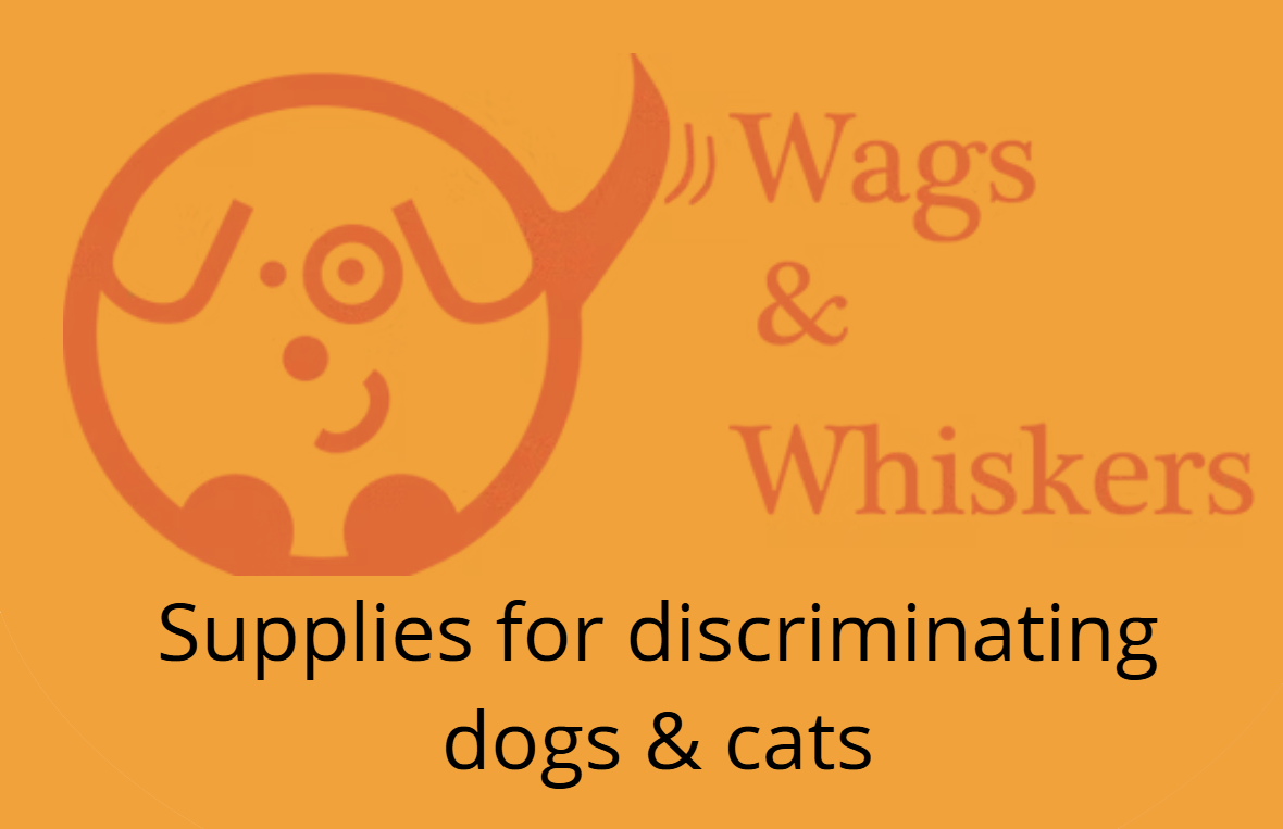 Logos of sponsor of Charlie's Pooch Playoffs "Wags & Whiskers:  Supplies for discriminating dogs & cats"