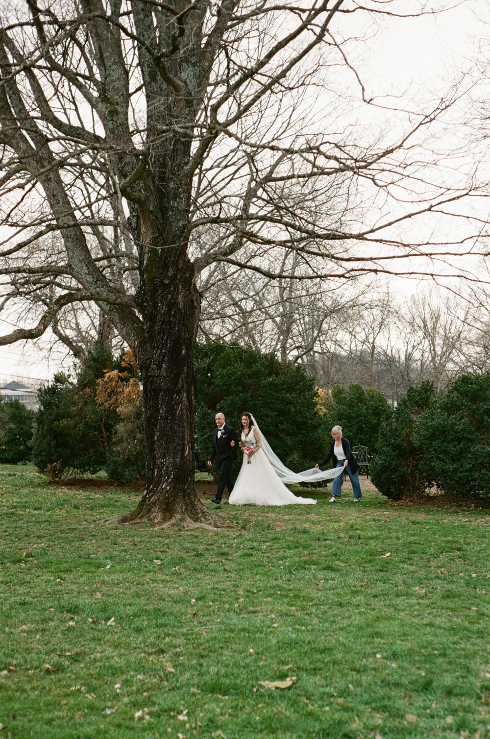 Bride about to walk down the aisle with father