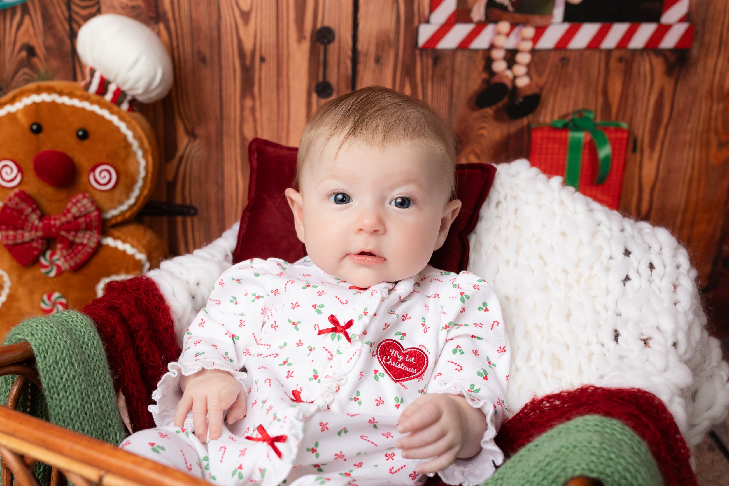 Christmas pajama photos SWANSBORO nc photography studio newborn photographer Samantha Ann Photo