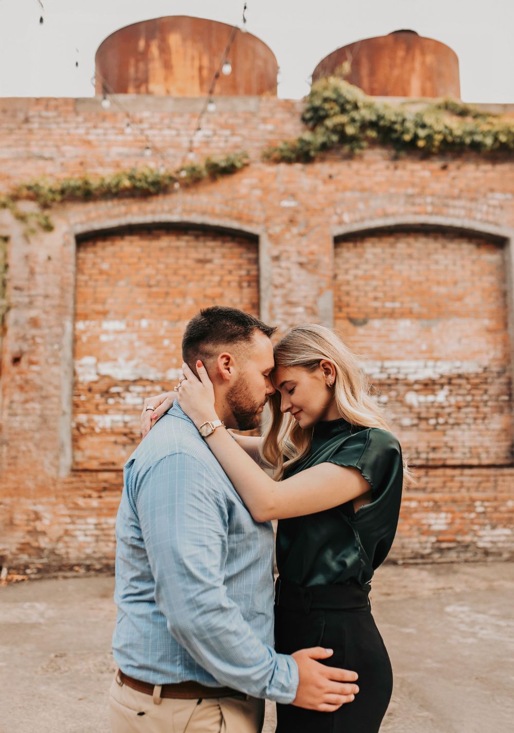 Nicholas & Brooke’s love glowing in the Cotton Mill sunset