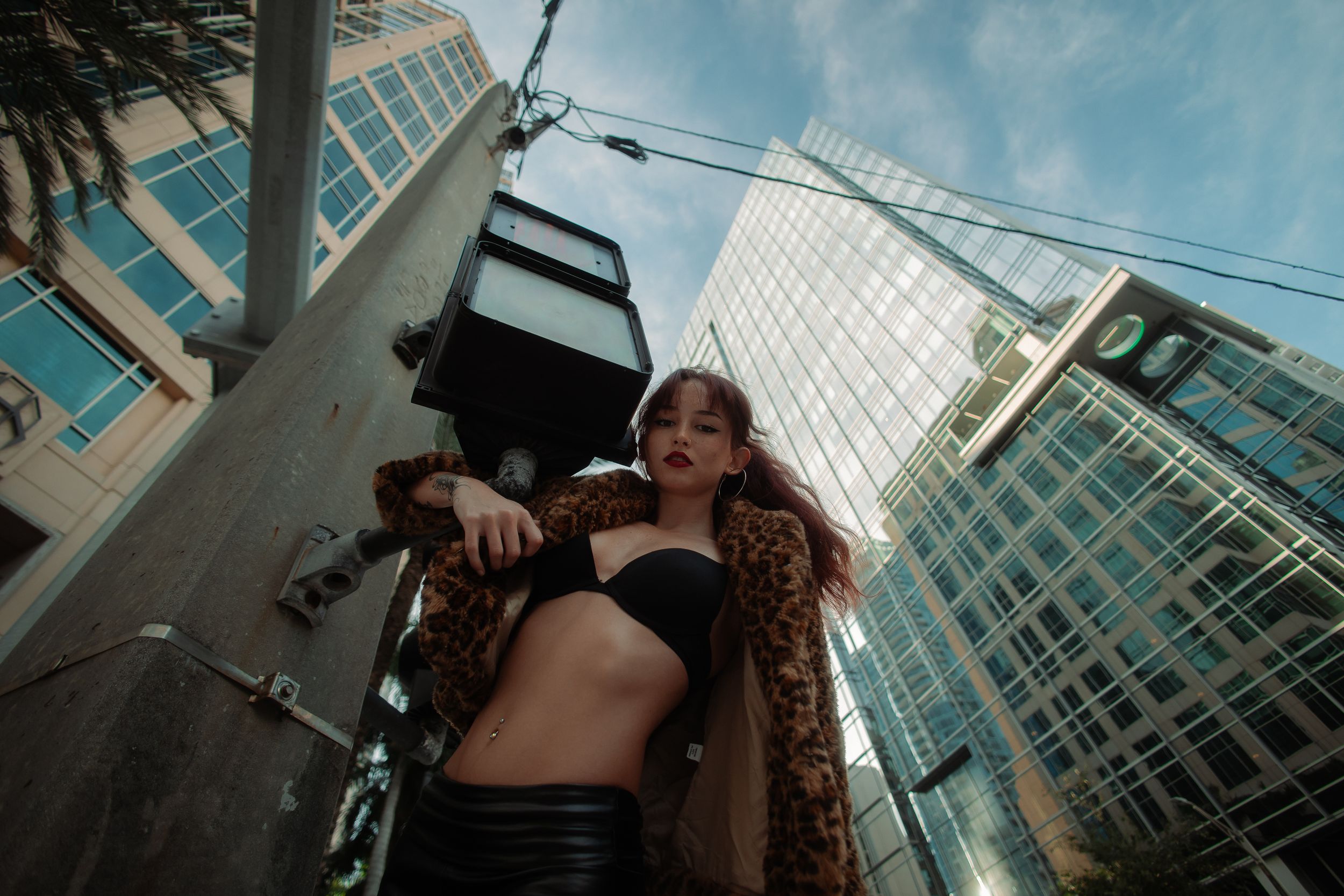 Urban cinematic fashion shoot in Miami, Gucci-inspired luxury style. Styled for Pinterest moodboards & Miami Swim Week highlights.