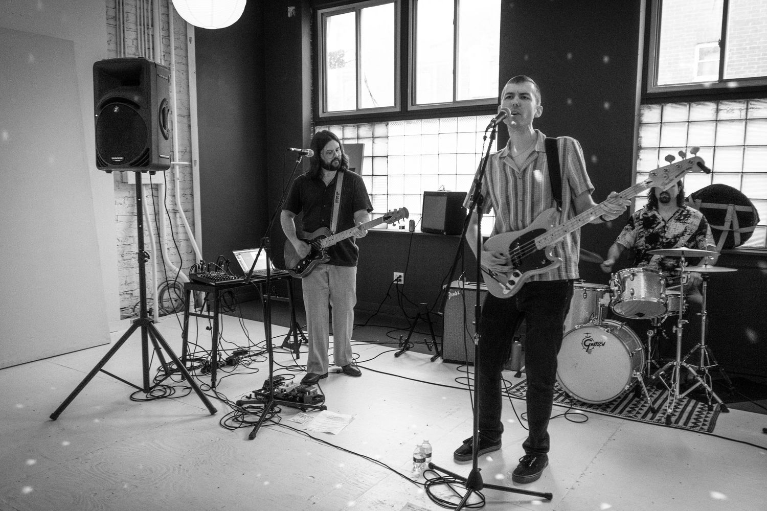 live band with drums, guitars, and keyboards playing a show in Chicago