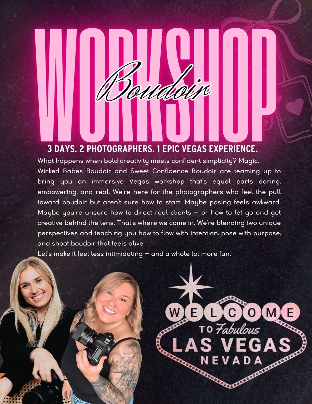 Vegas Boudoir workshop photoshoot marketing blurb, hosted by Sweet Confidence Boudoir