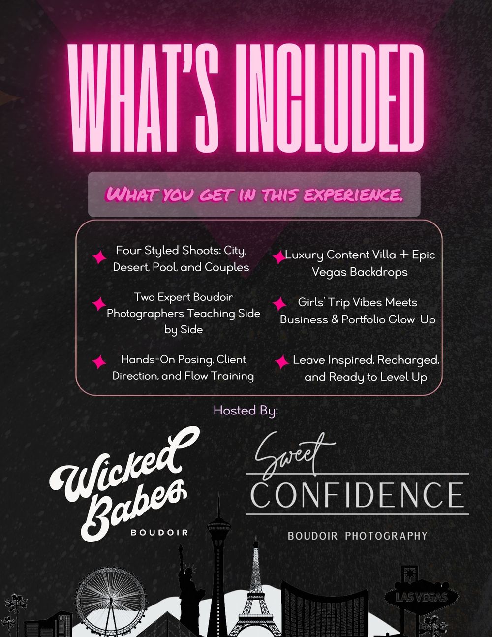 Vegas Boudoir workshop photoshoot marketing blurb, hosted by Sweet Confidence Boudoir