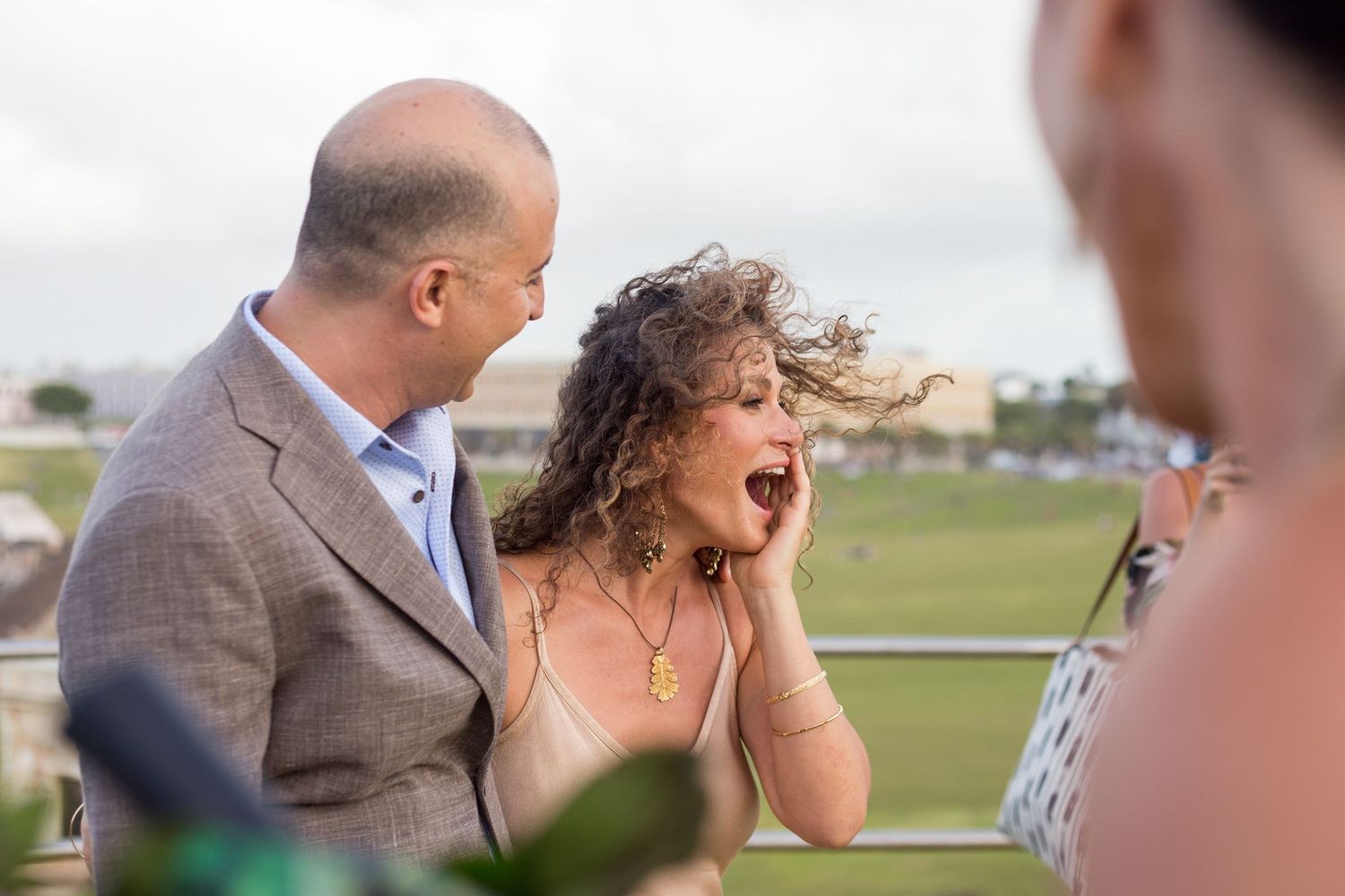 Surprise wedding. Bride and groom. El Morro. Old San Juan, Puerto Rico.