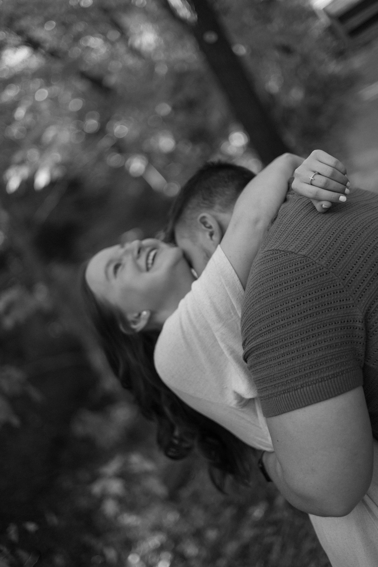Fall outdoor golden hour engagement photos in woods at Starved Rock in Oglesby, Illinois