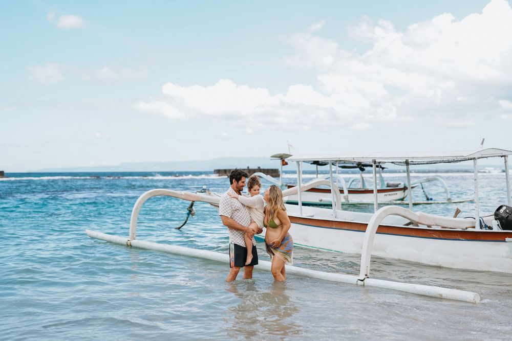 Beach family photography session at Candi Beach Resort Bali
