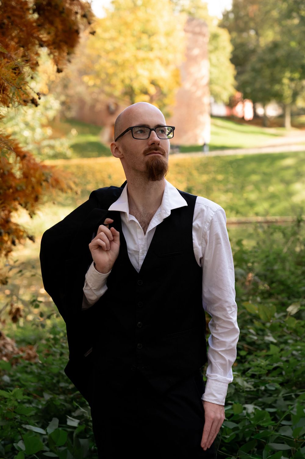 Portrait business in a park
