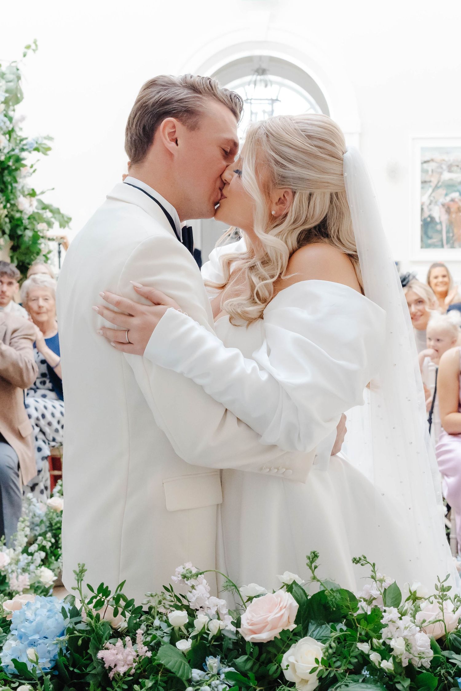 Cotswolds Wedding Photographer Bristol Zara Davis Photography Old Down Estate Gloucestershire first kiss in ceremony