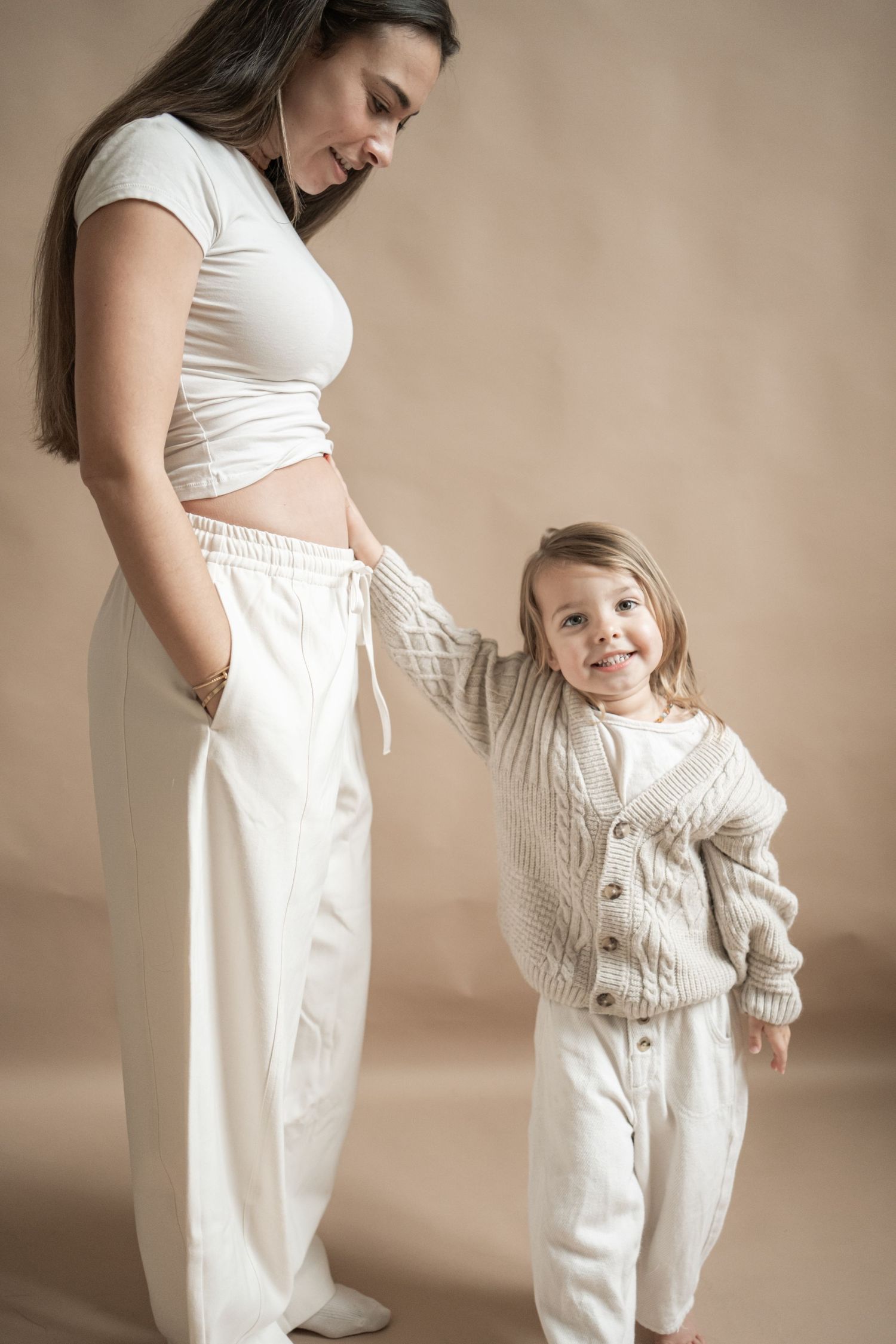 Expectant Mother and baby studio photoshoot
