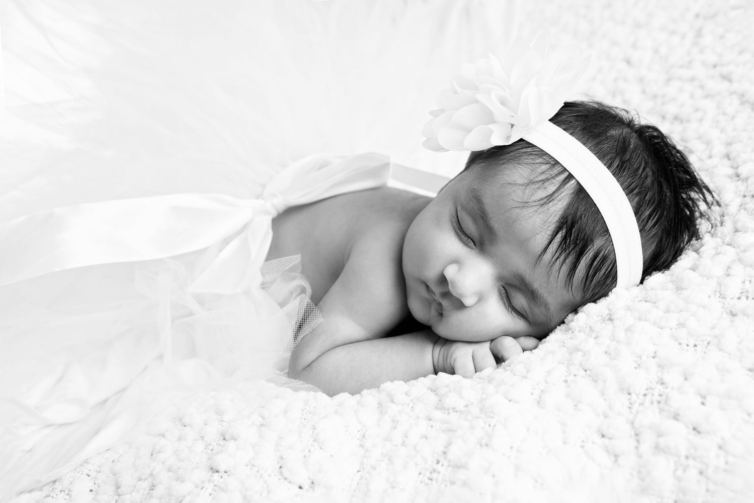 black and white newborn photographer