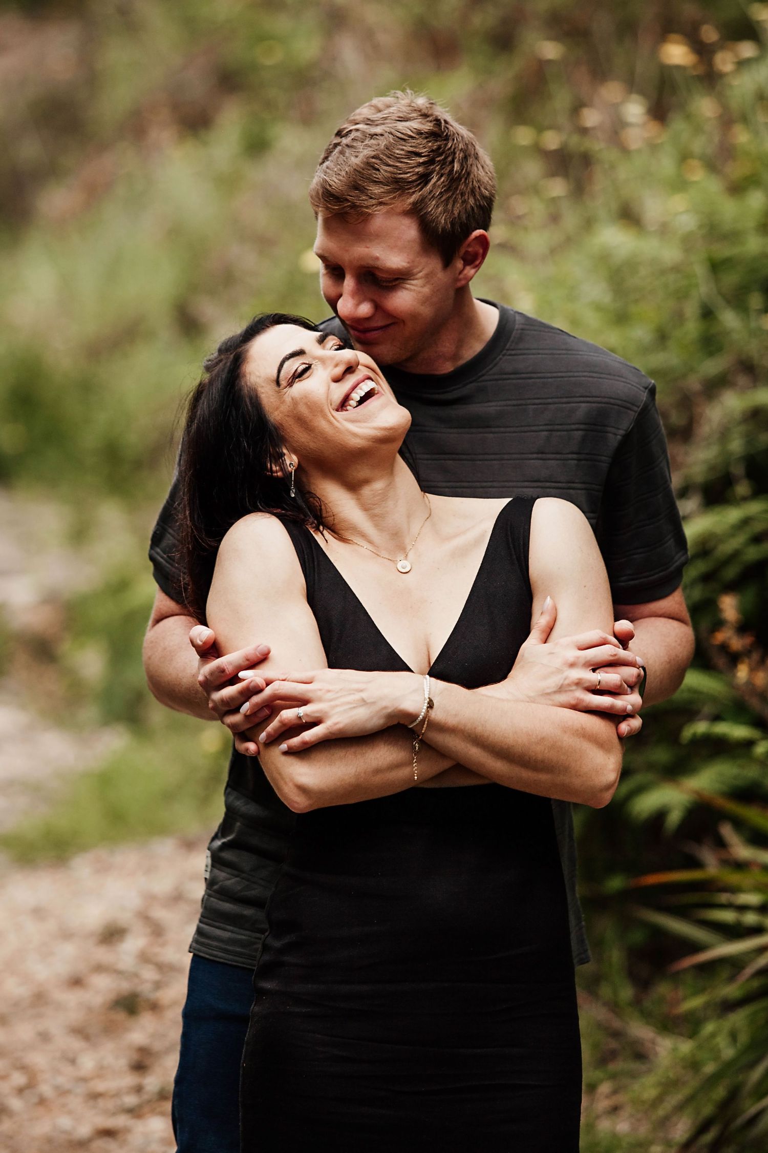 Couple's engagement session in the forest in George