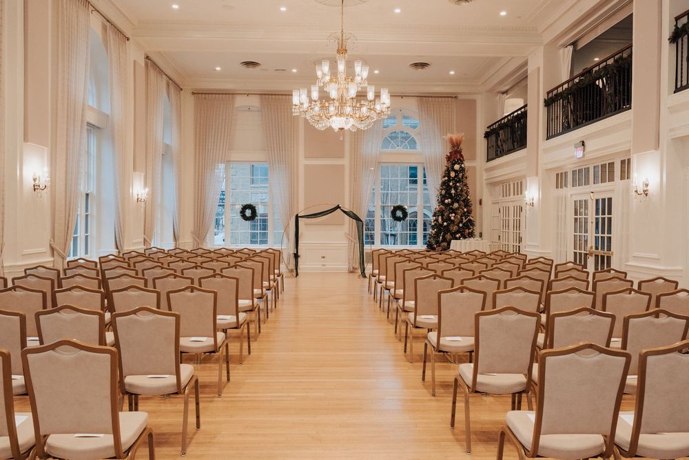 East Ballroom view for wedding ceremony at the Yorktowne Hotel in York PA