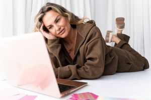 Branding photography session for female founder at Solfina Studio Newcastle