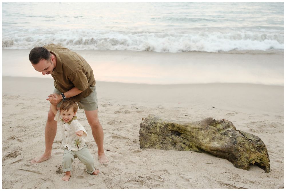 Father and child portrait during a Puerto Vallarta beach family photo session.