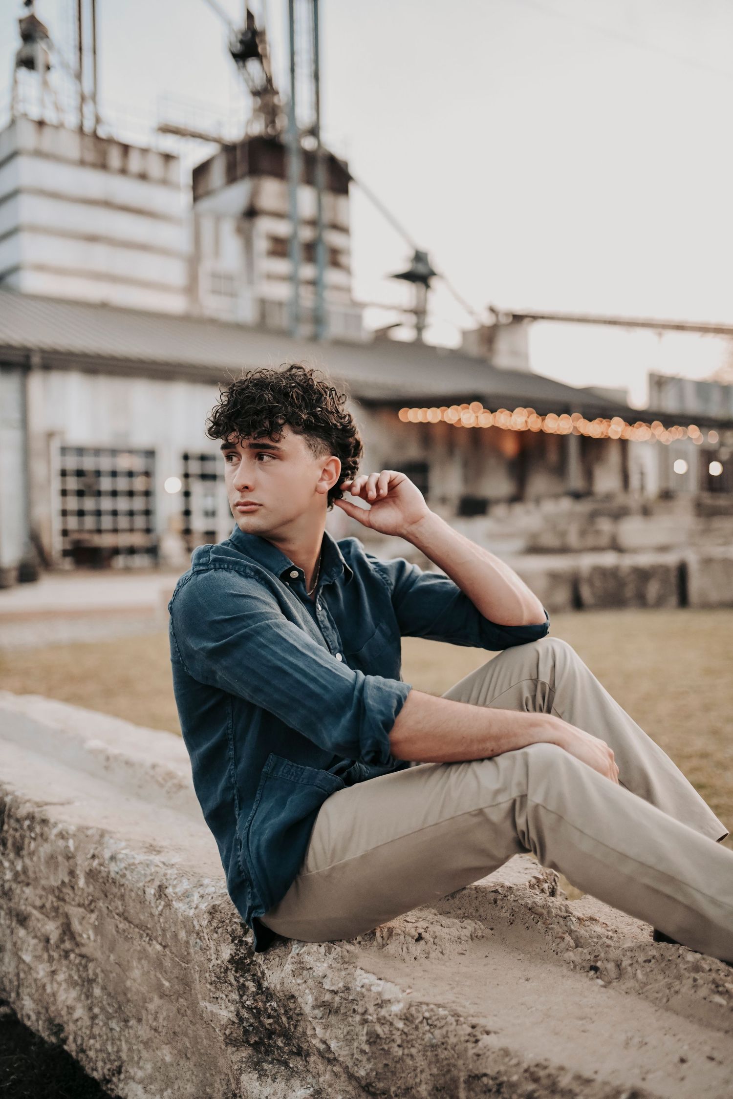 High school senior portraits near brewery district in McKinney Texas