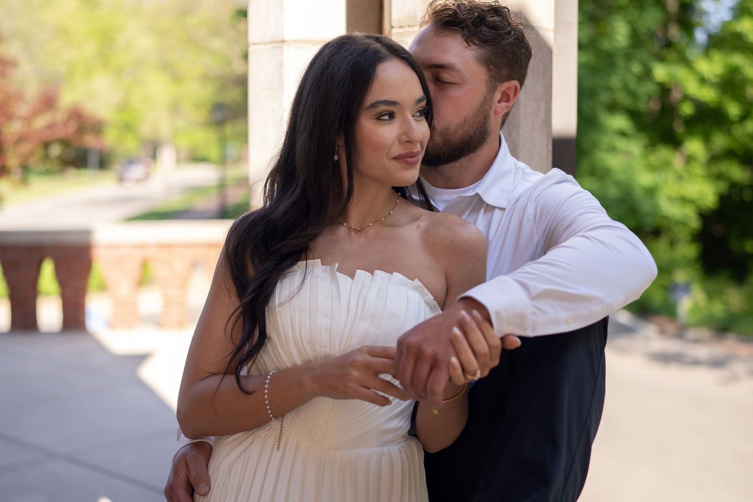 elegant wedding engaged couple photo