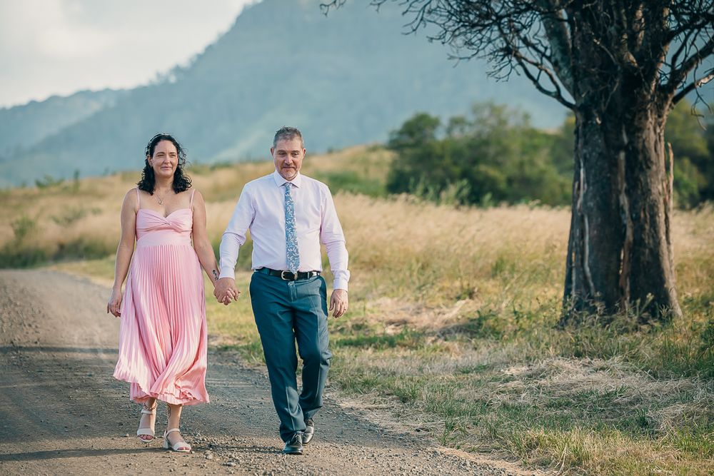 Elopement photography session overlooking the mountains at Wild Lime Cottage Darlington Queensland.