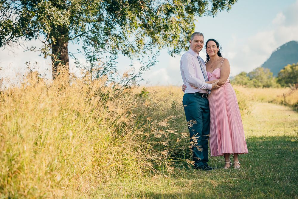 Elopement photography session overlooking the mountains at Wild Lime Cottage Darlington Queensland.