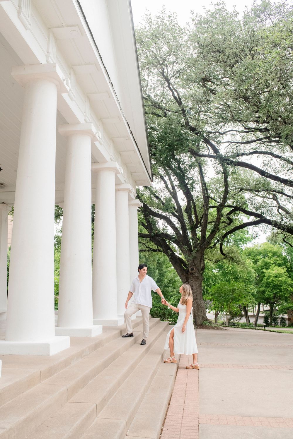 Engagement session at Arlington Hall at Turtle Creek Park in Dallas, Texas by The GRACE Pictures