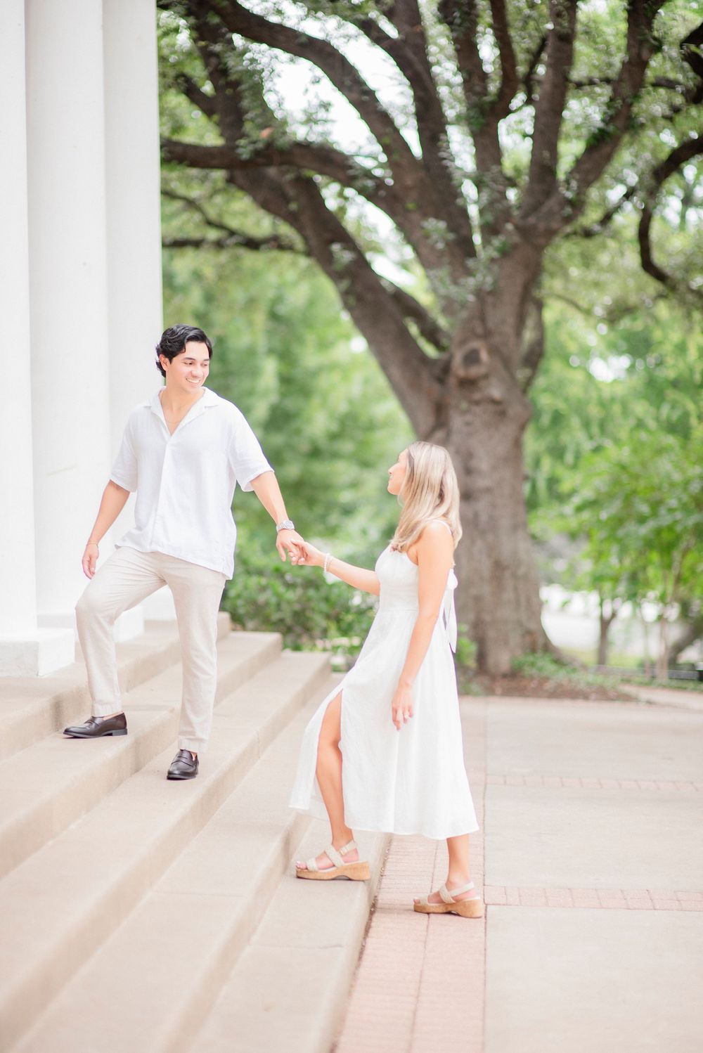 Engagement session at Arlington Hall at Turtle Creek Park in Dallas, Texas by The GRACE Pictures
