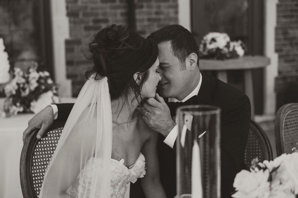 Intimate couple portrait photographed with intention and soft light during a Michigan wedding celebration.