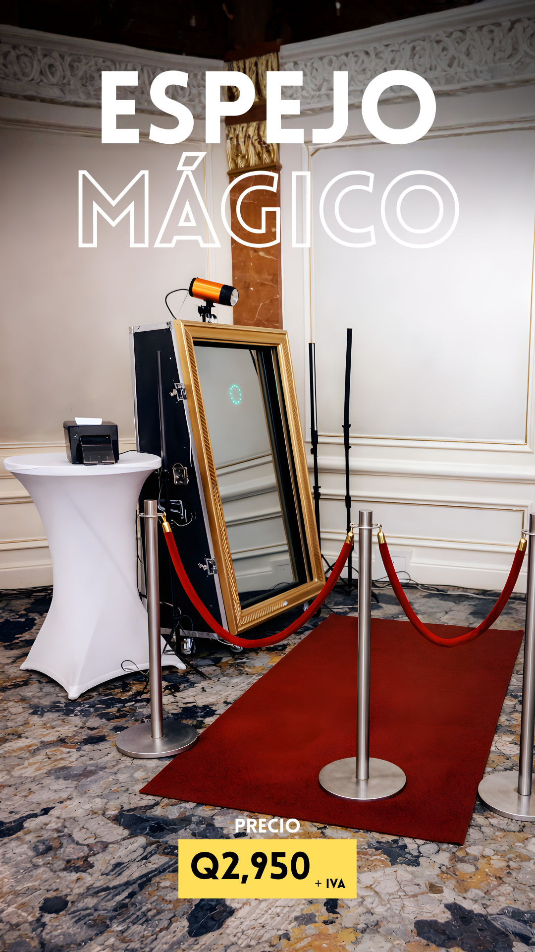 espejo magico en Guatemala para eventos y celebraciones