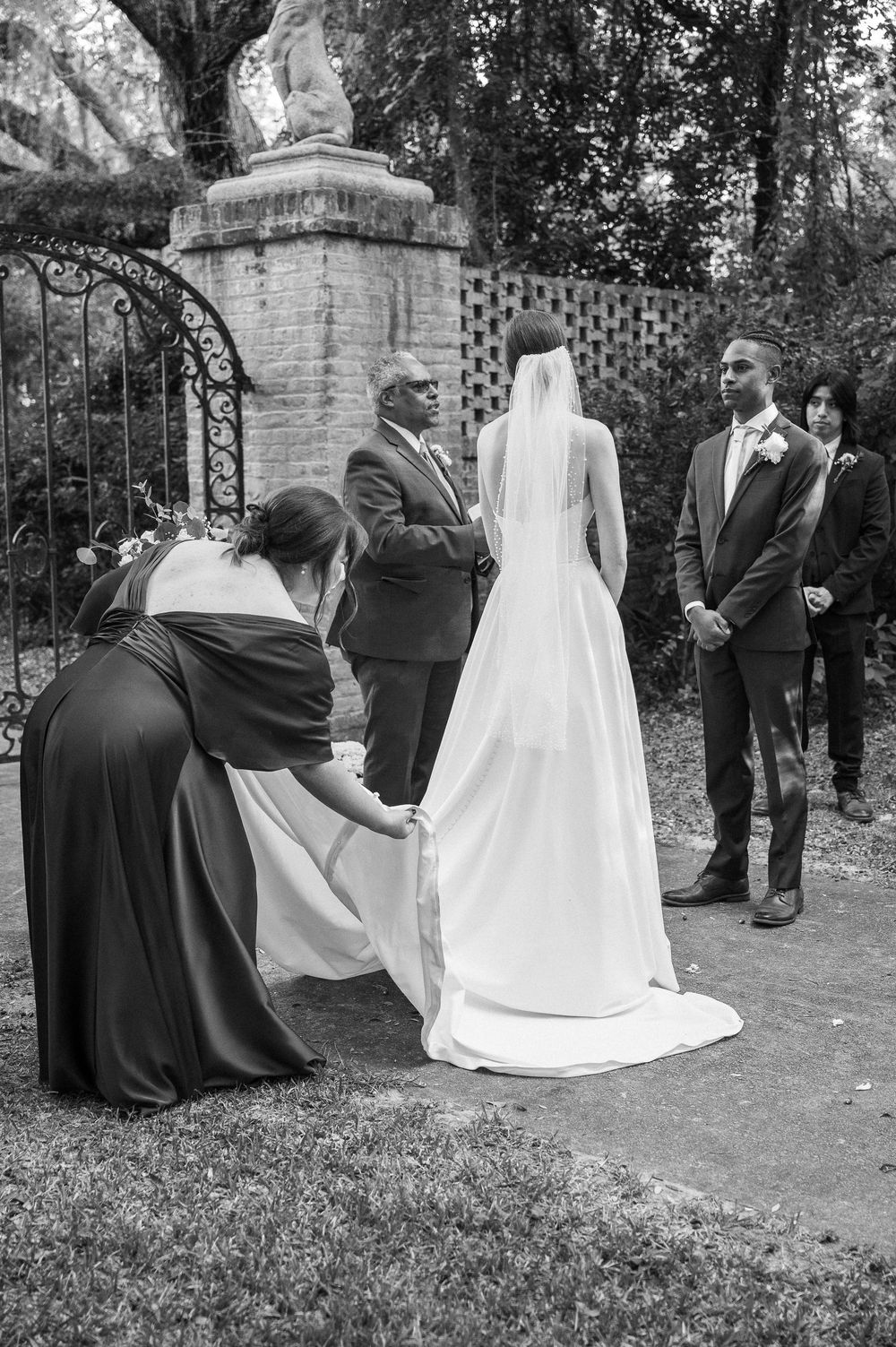 Brookgreen Gardens wedding at the iron gates
