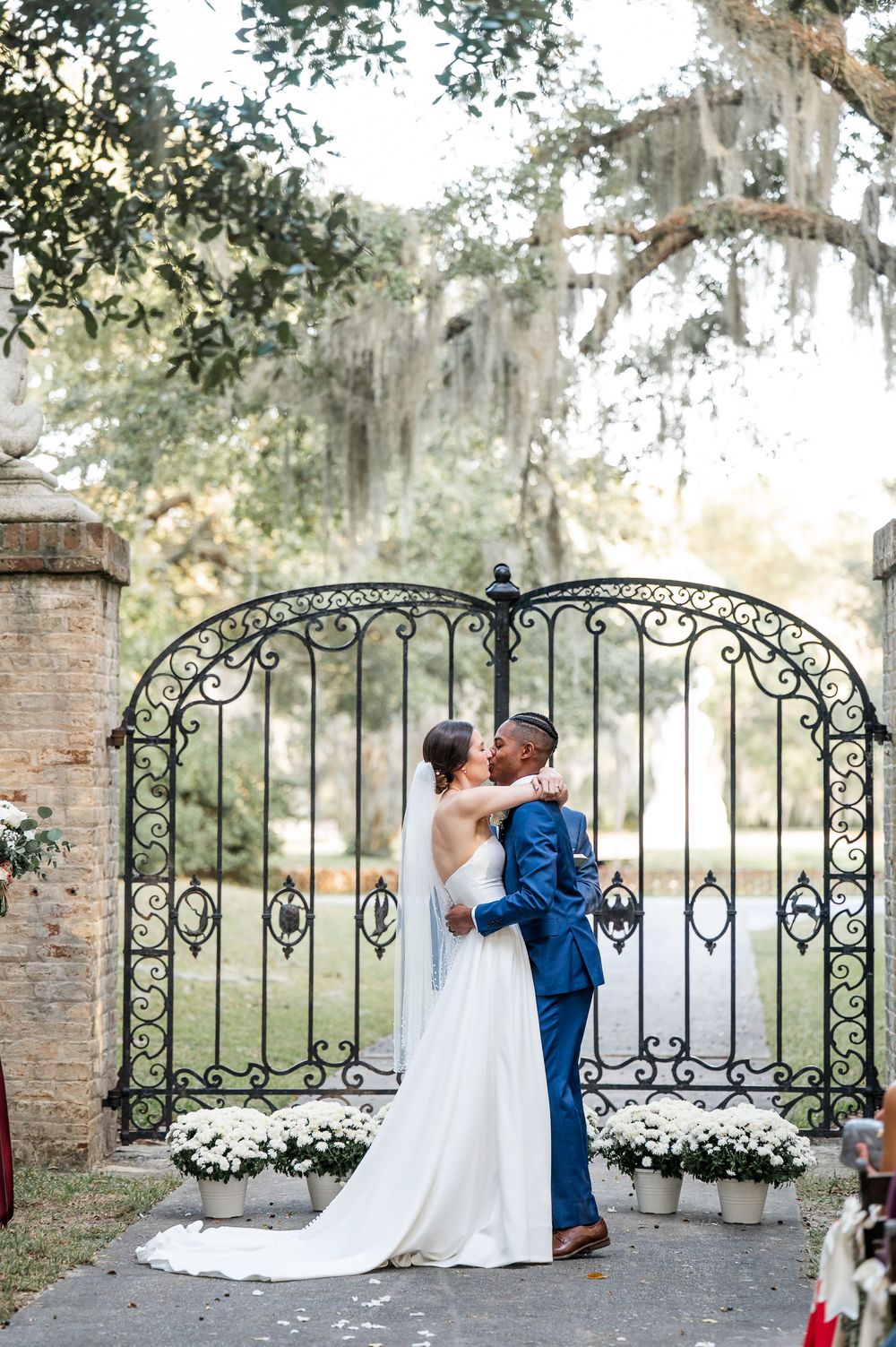 Brookgreen Gardens wedding at the iron gates