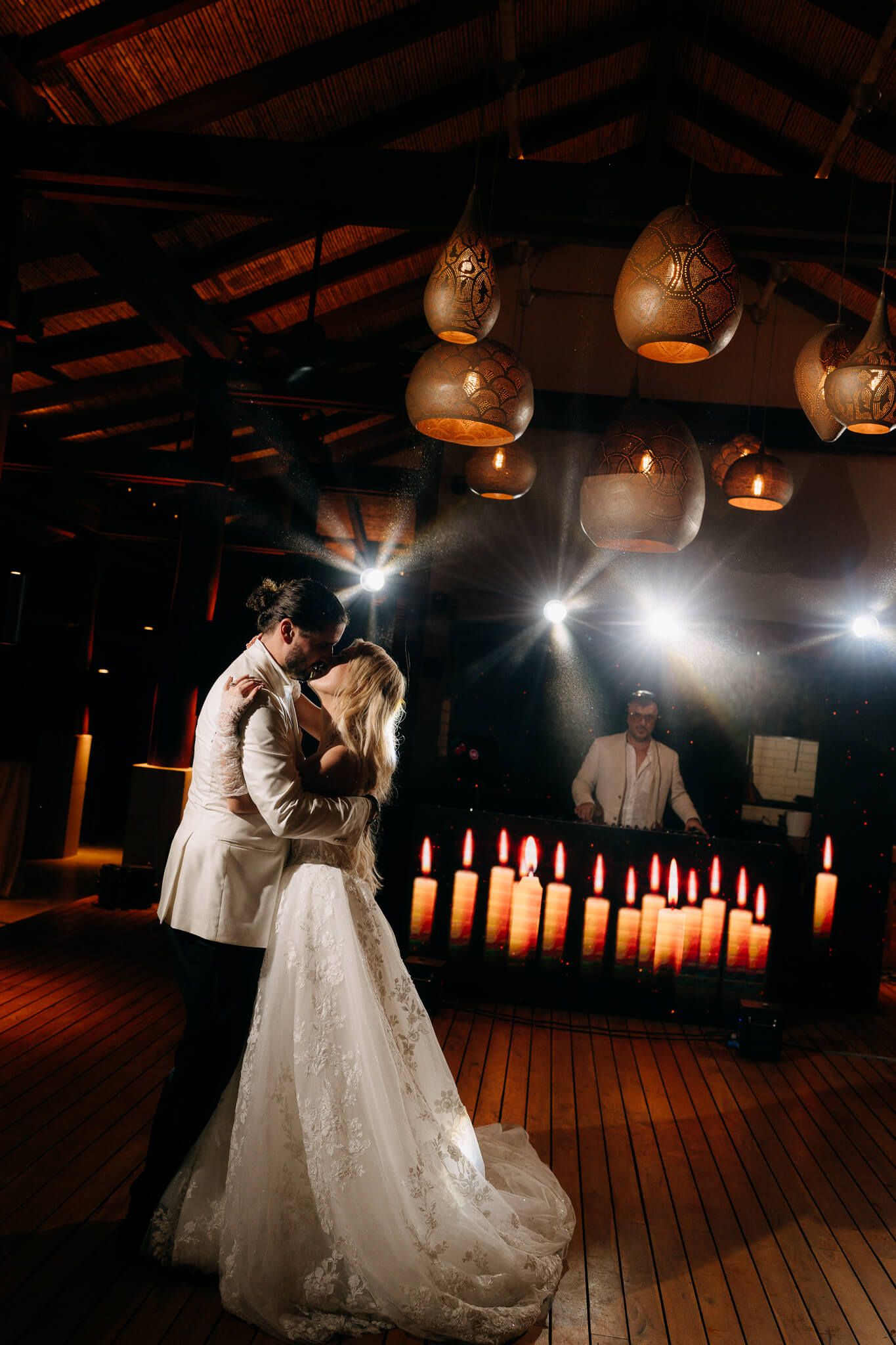 couple first dance on their reception in casa chameleon