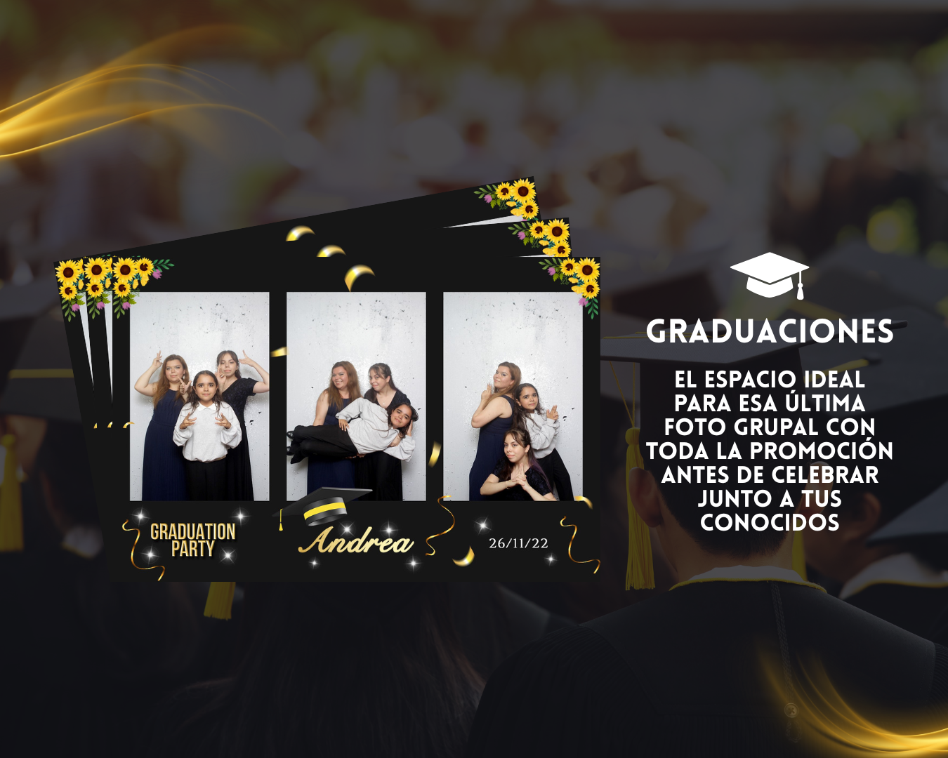 open booth para fotos en cumpleaños con amigos y familiares
