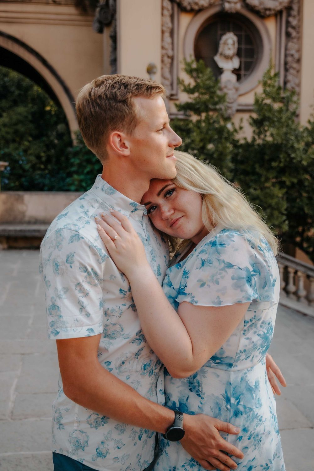 Couples photography with city view Barcelona
