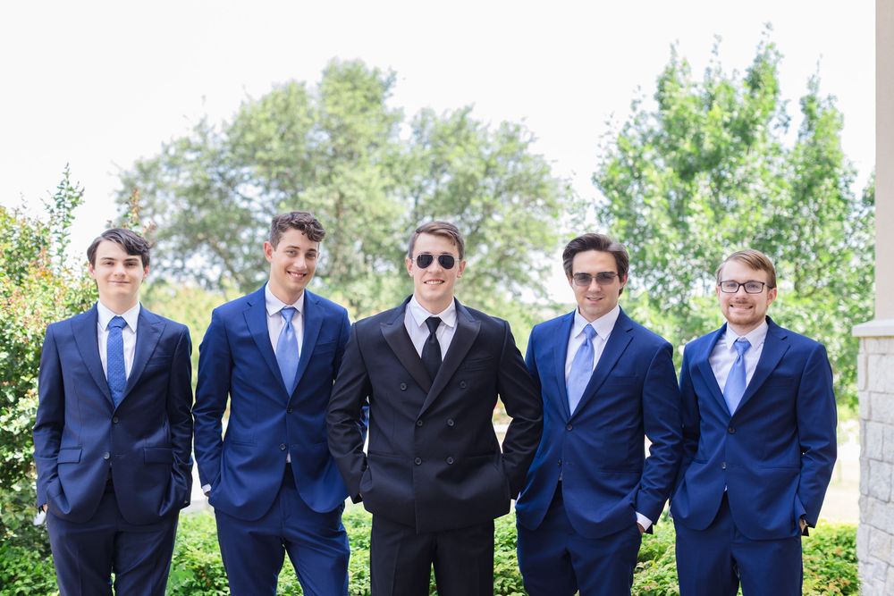 Wedding photography big day getting married Southlake Texas wedding party wedding dress peach powder blue summer candid romantic first look