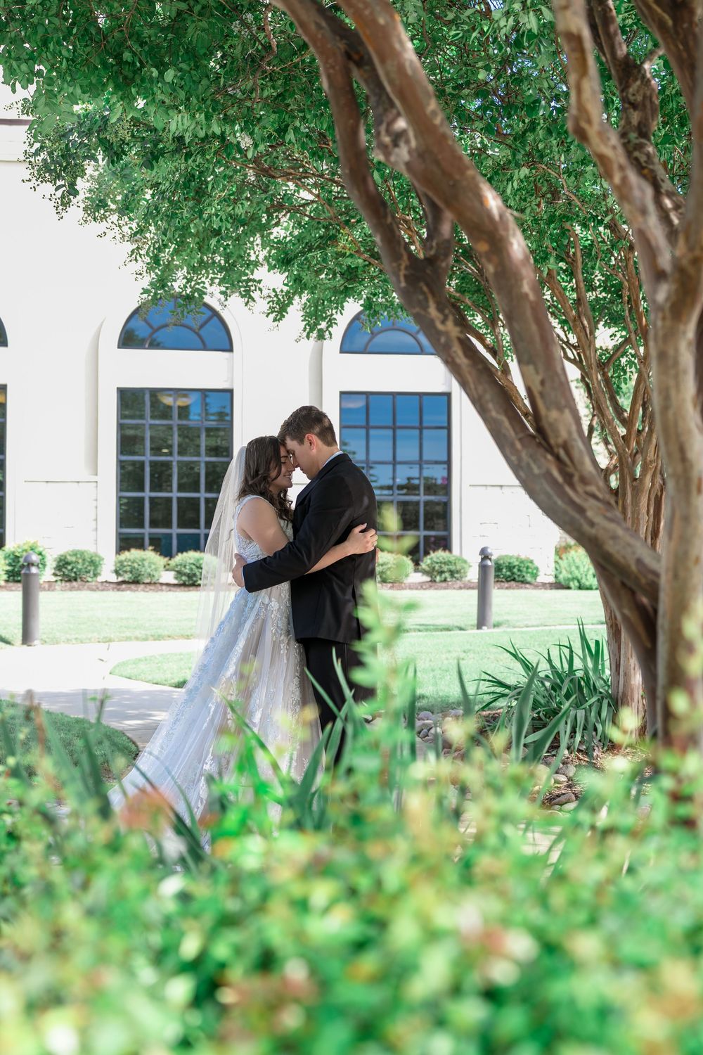 Wedding photography big day getting married Southlake Texas wedding party wedding dress peach powder blue summer candid romantic first look