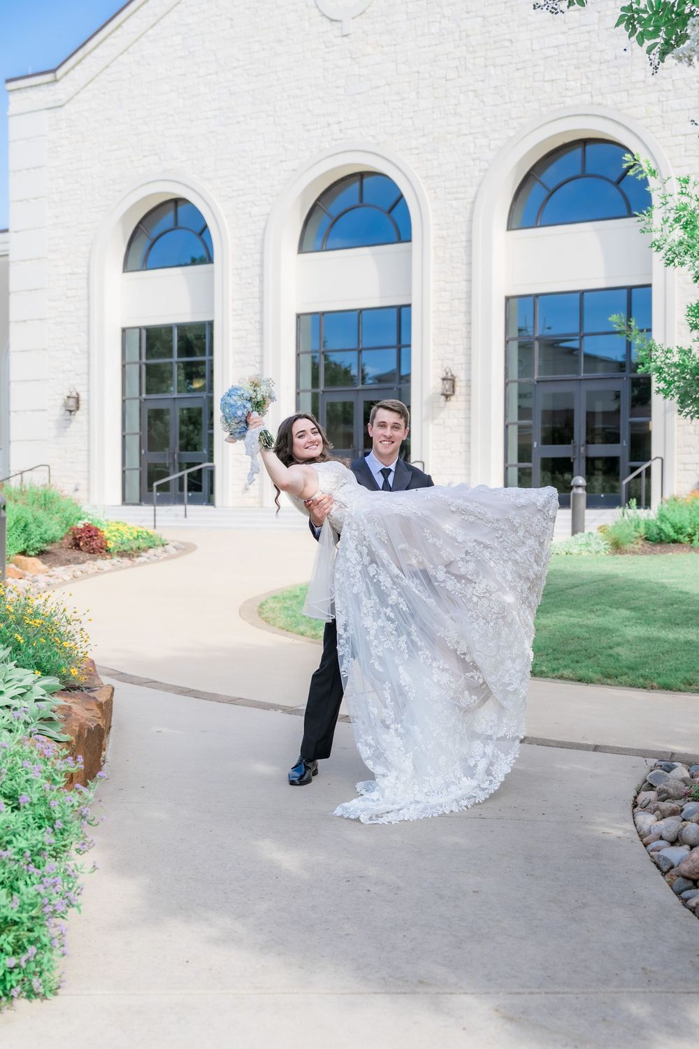 Wedding photography big day getting married Southlake Texas wedding party wedding dress peach powder blue summer candid romantic first look