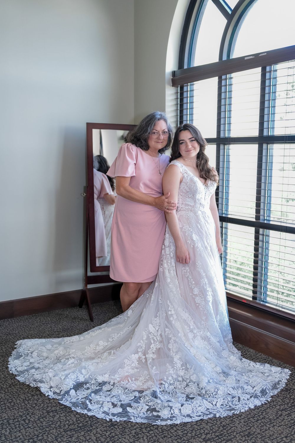 Wedding photography big day getting married Southlake Texas wedding party wedding dress peach powder blue summer candid romantic first look