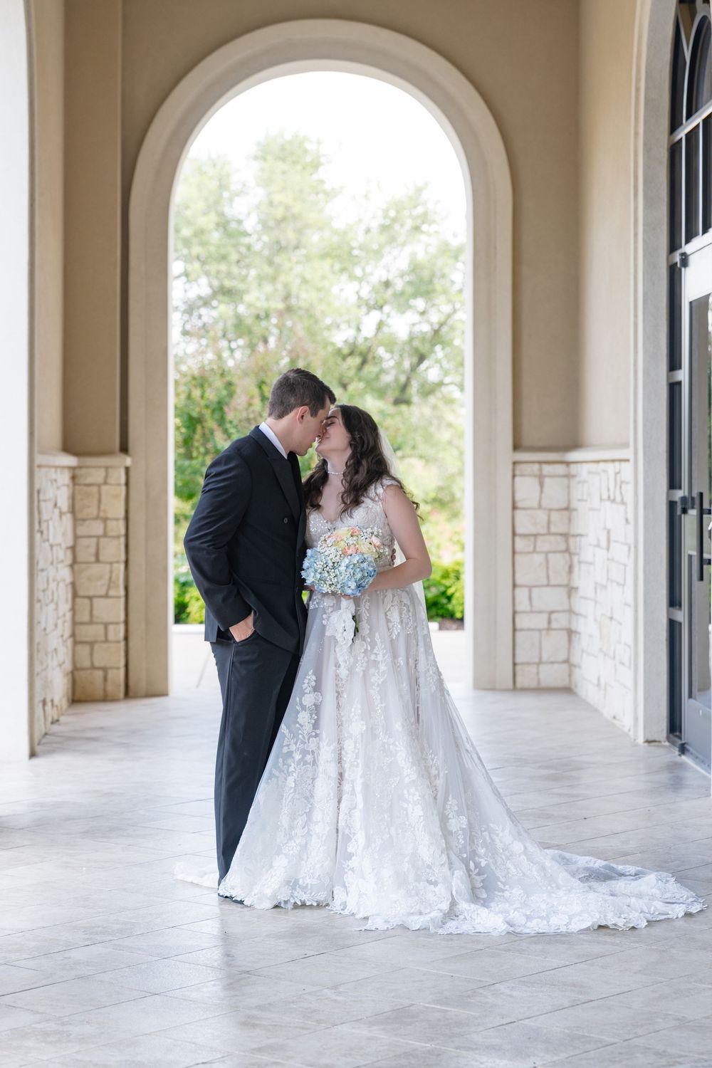 Wedding photography big day getting married Southlake Texas wedding party wedding dress peach powder blue summer candid romantic first look