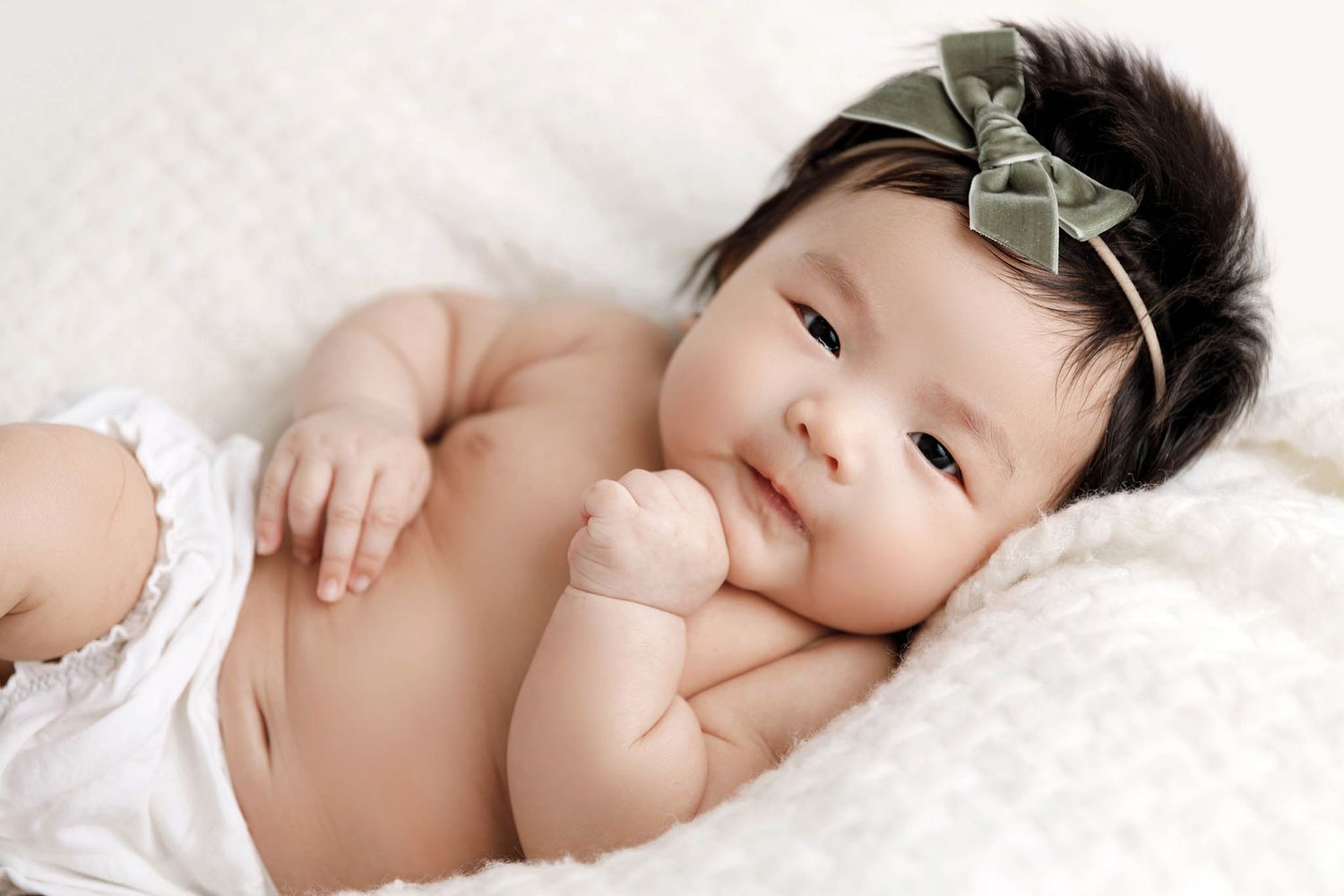 Adorable baby girls portrait by Murrieta professional photographer.