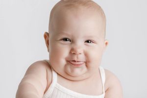 Cute baby portrait by Emily Menzie Photography, Menifee baby and child photographer.