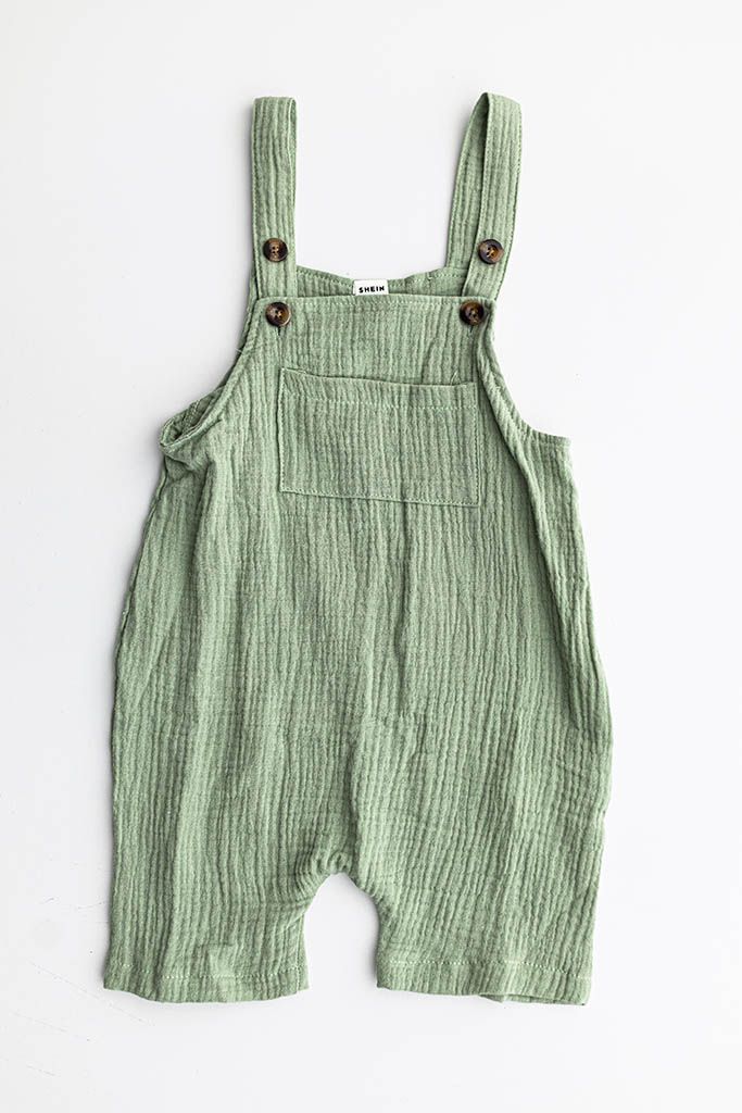 Sage green  baby overalls for baby photography in Temecula, Murrieta & Menifee.
