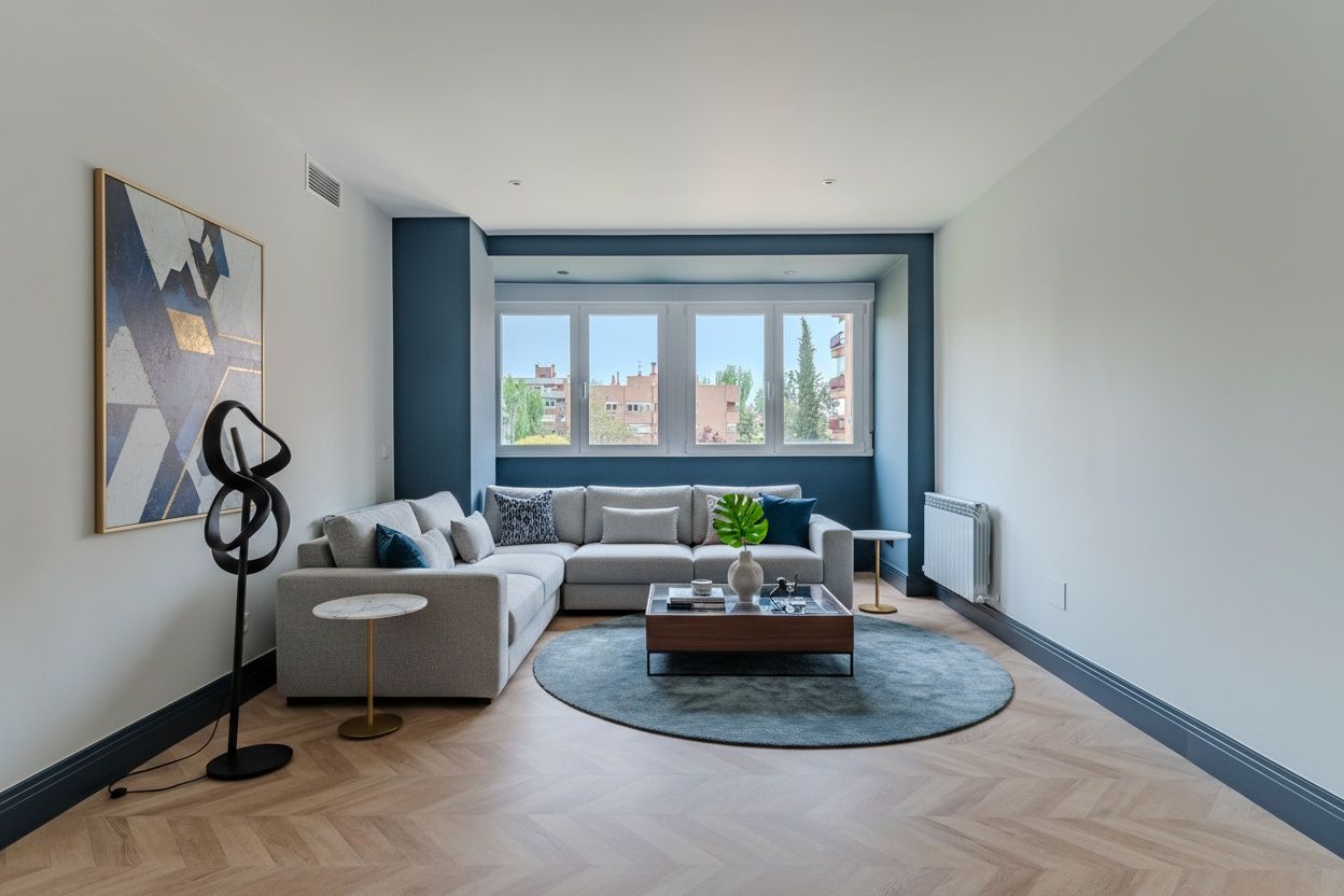 home staging virtual salón moderno - fotógrafo de interiores
