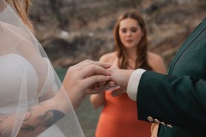 This was a fairytale elopement in Revelstoke, BC with Glacier Helicopters. The mountain top, skyline, and pastel wildflowers were a dream!