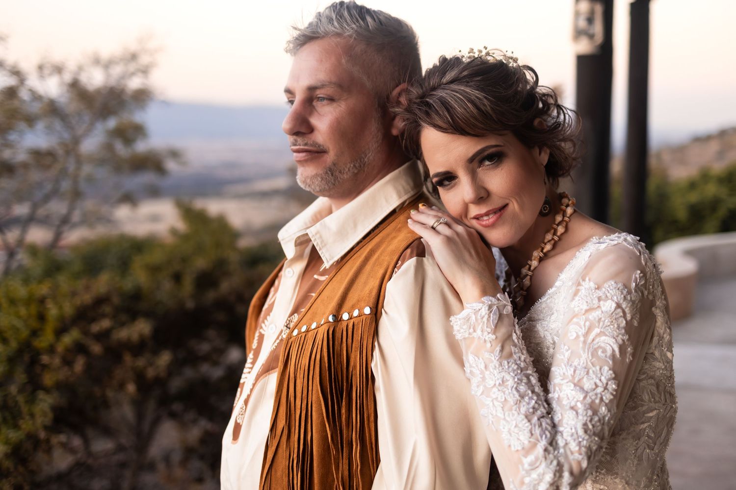 Bride and groom portrait during wedding in Pretoria with natural, romantic style and scenic views