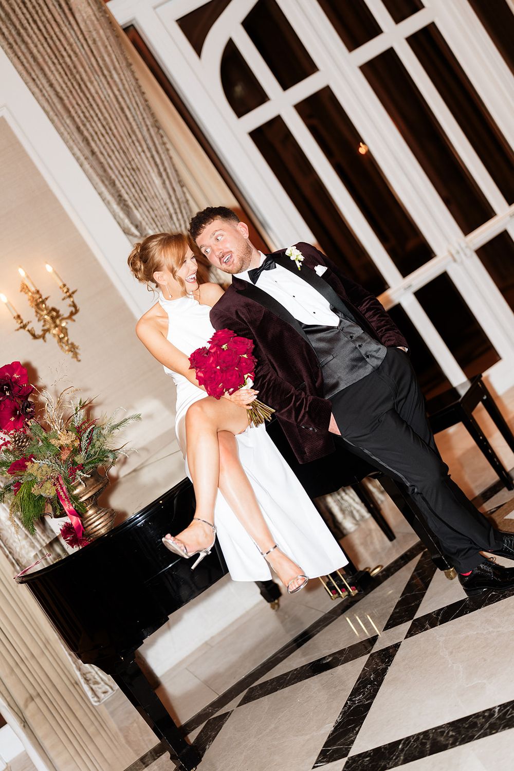 Flash Photography of bride and groom at Adare Manor Weddings by Sarah Kate Photography