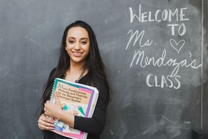 A collage of classroom chalkboard scenes showing welcome messages and educational materials.