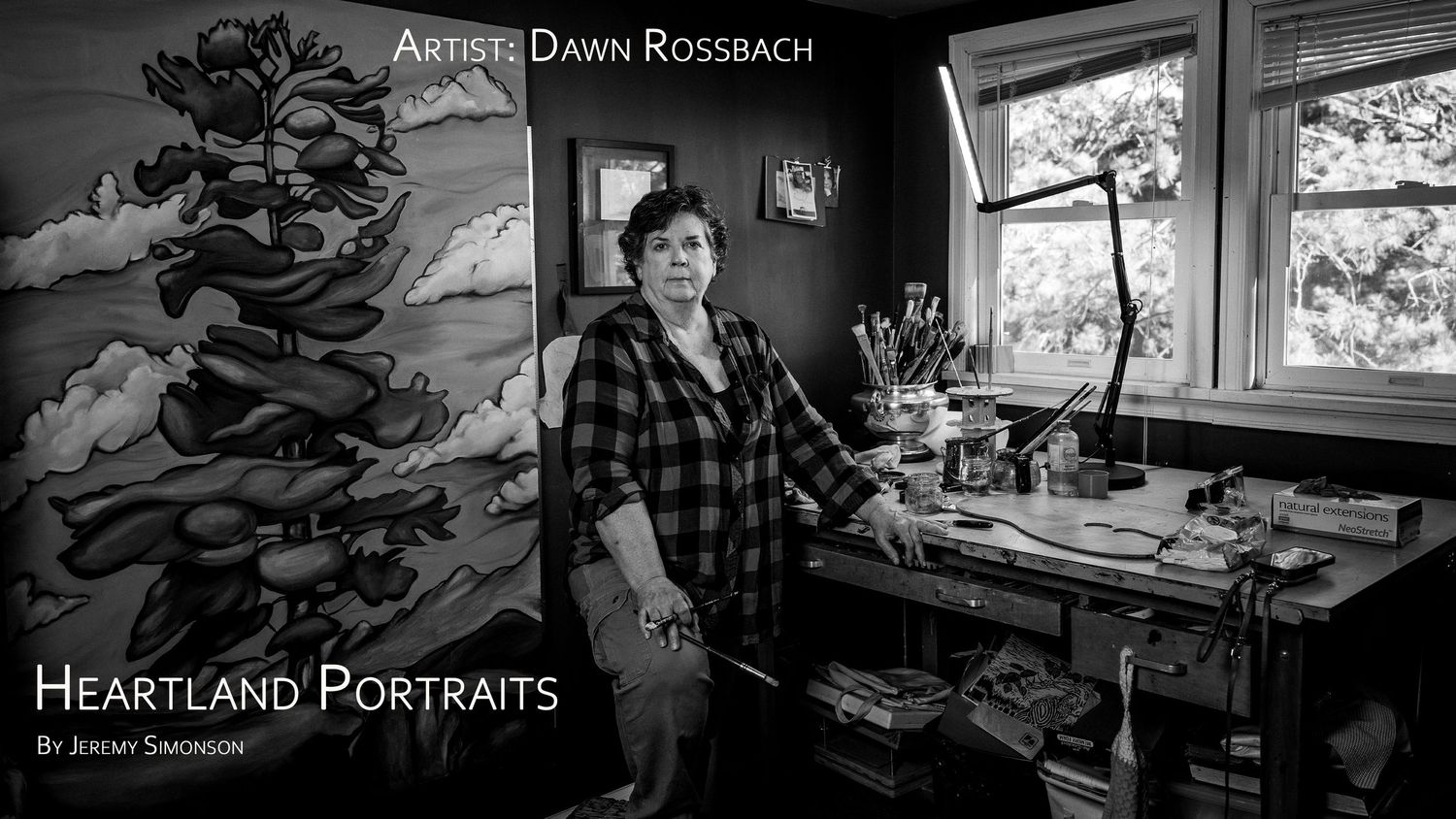 A series of black and white photographs arranged in a horizontal filmstrip-style layout showing interior scenes.