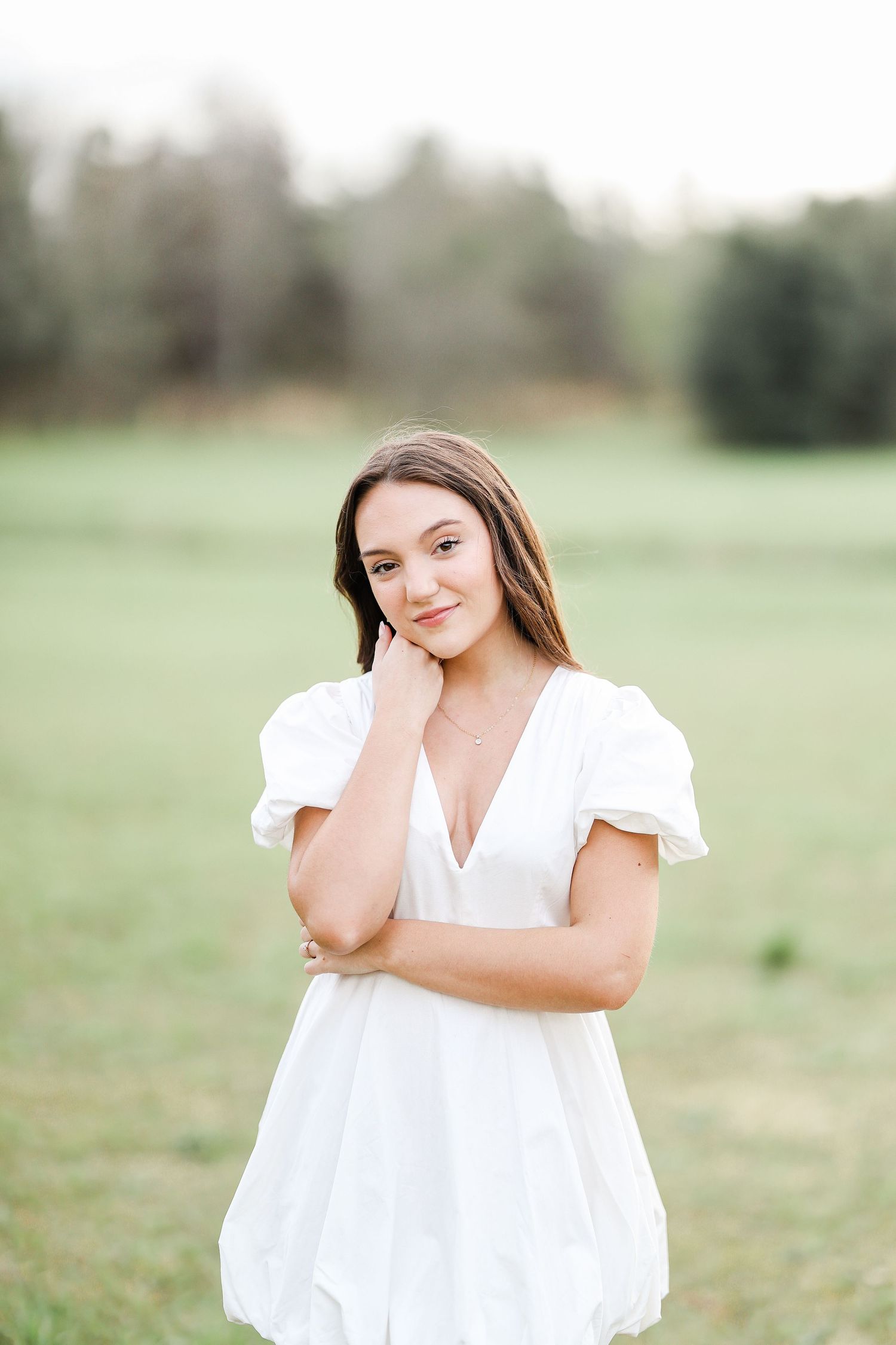 senior portrait in field